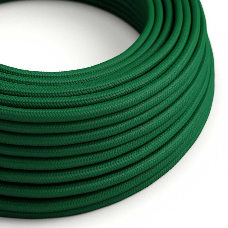 Round 3 Core Electrical Cable Covered with Rayon in Dark Green - XZ3RM21 - Uneeka